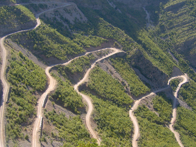 up- or downhill (?) in Albania and Montenegro