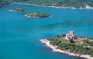 Aerial view on Shkodra Lake